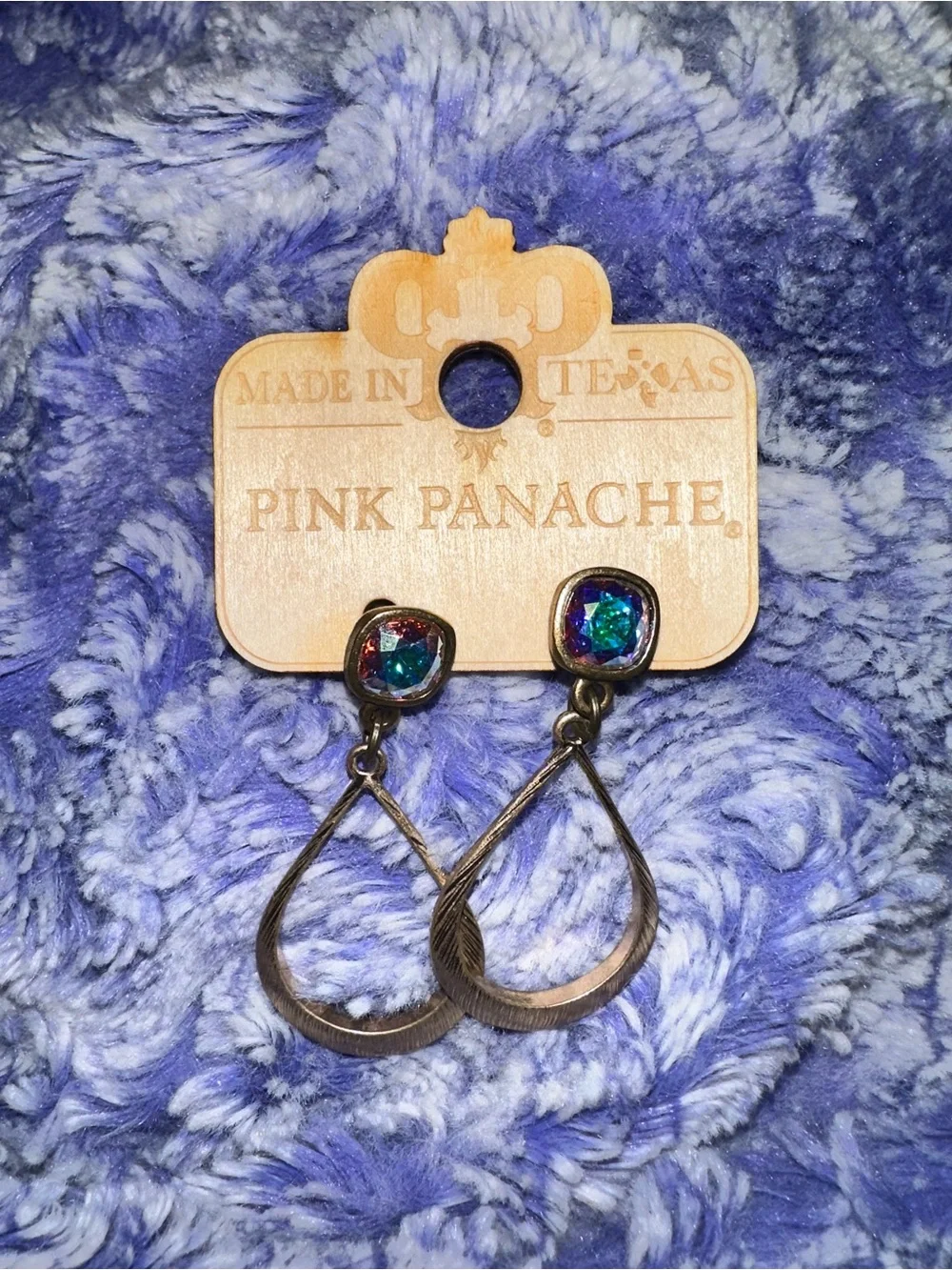 Pink Panache Multicolor Crystal Teardrop Earrings